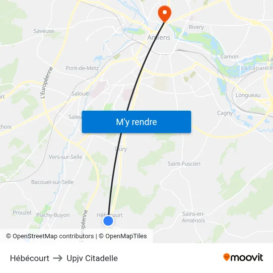 Hébécourt to Upjv Citadelle map