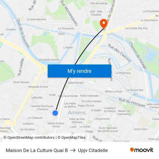 Maison De La Culture Quai B to Upjv Citadelle map