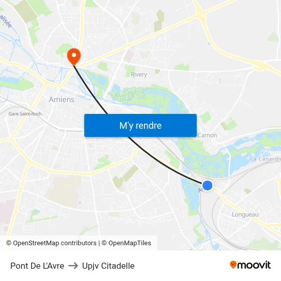 Pont De L'Avre to Upjv Citadelle map