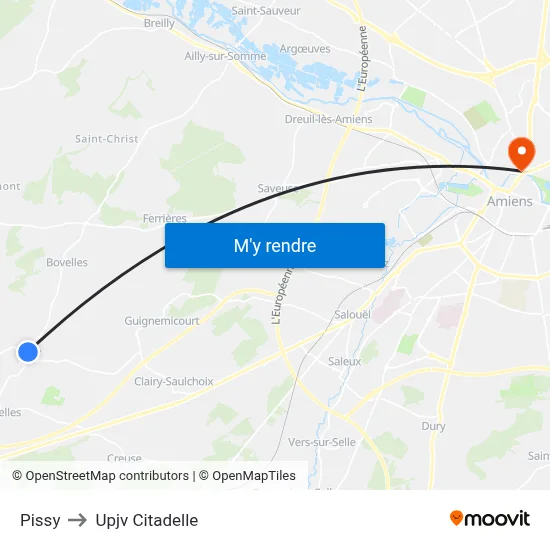 Pissy to Upjv Citadelle map