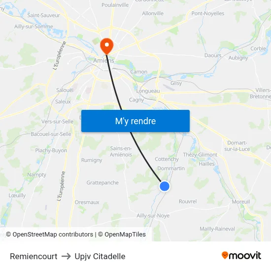 Remiencourt to Upjv Citadelle map