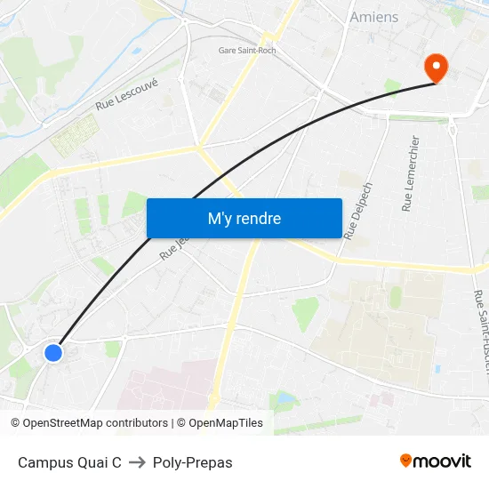 Campus Quai C to Poly-Prepas map