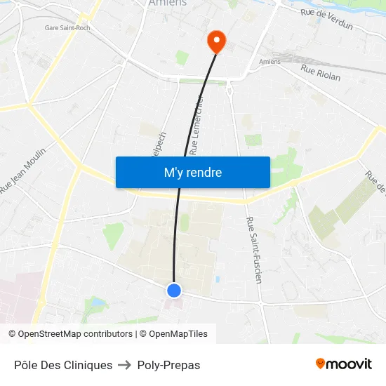 Pôle Des Cliniques to Poly-Prepas map