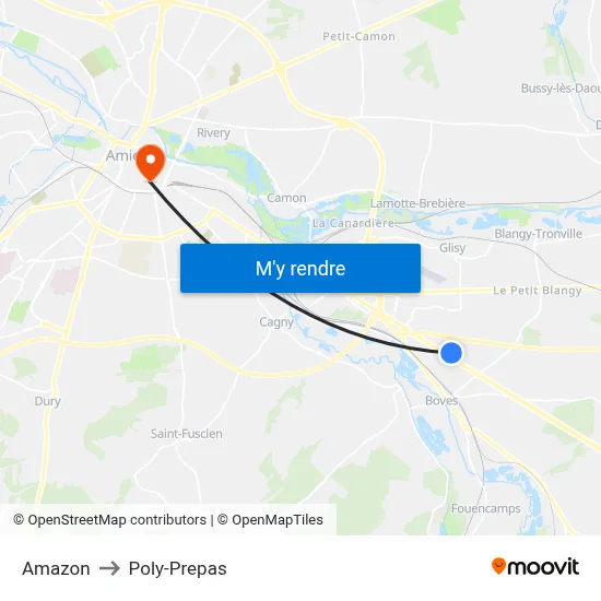Amazon to Poly-Prepas map