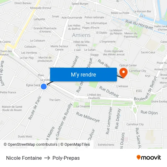Nicole Fontaine to Poly-Prepas map