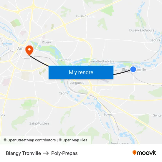 Blangy Tronville to Poly-Prepas map