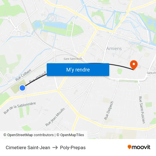 Cimetiere Saint-Jean to Poly-Prepas map