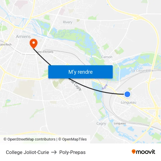 College Joliot-Curie to Poly-Prepas map