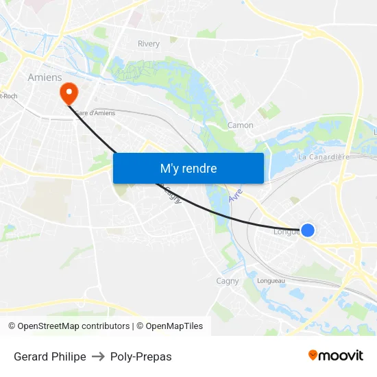 Gerard Philipe to Poly-Prepas map