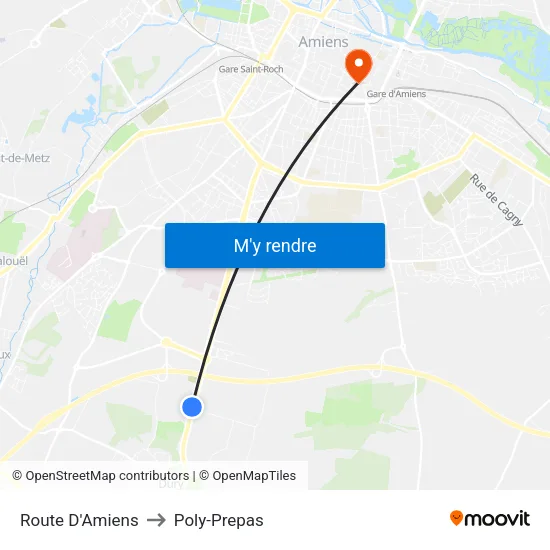 Route D'Amiens to Poly-Prepas map