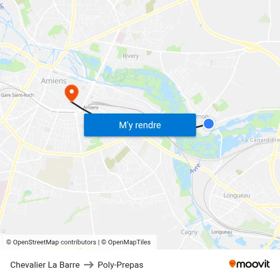 Chevalier La Barre to Poly-Prepas map