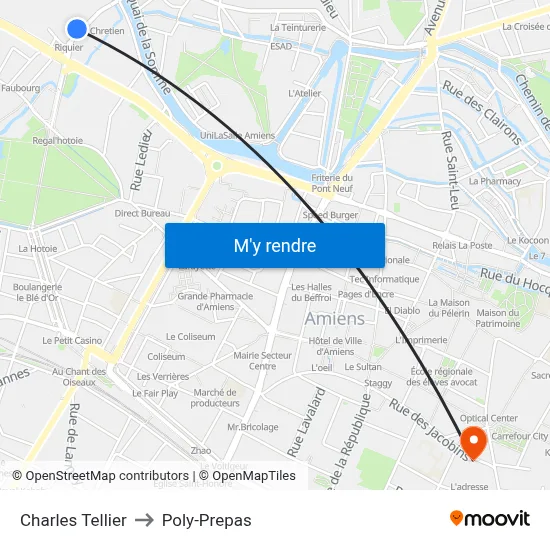 Charles Tellier to Poly-Prepas map