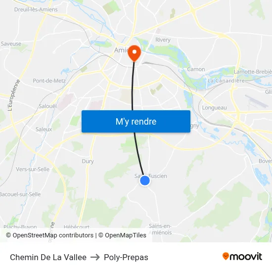 Chemin De La Vallee to Poly-Prepas map
