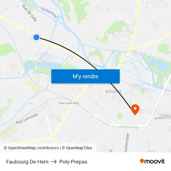 Faubourg De Hem to Poly-Prepas map