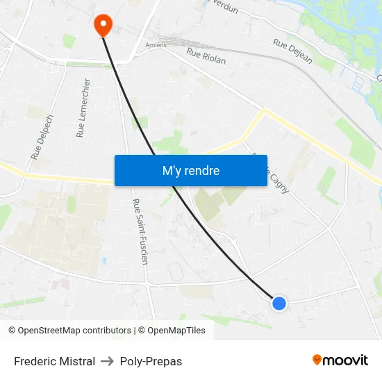 Frederic Mistral to Poly-Prepas map