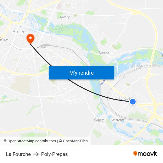 La Fourche to Poly-Prepas map