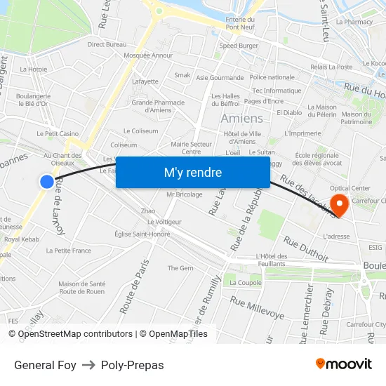 General Foy to Poly-Prepas map