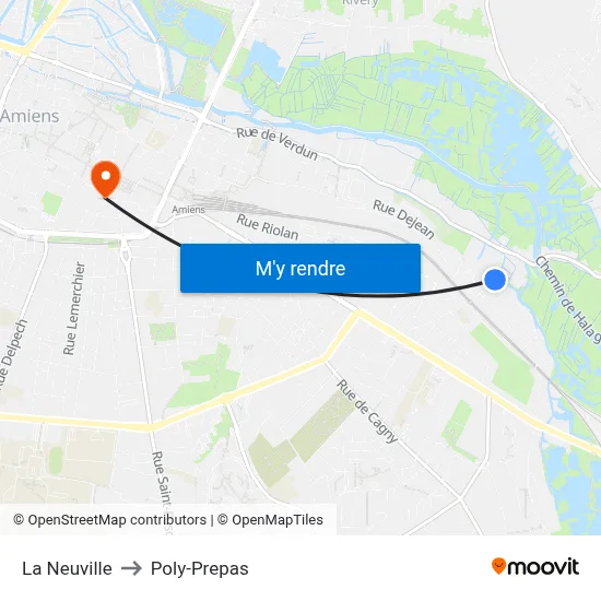 La Neuville to Poly-Prepas map