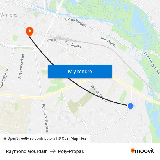 Raymond Gourdain to Poly-Prepas map