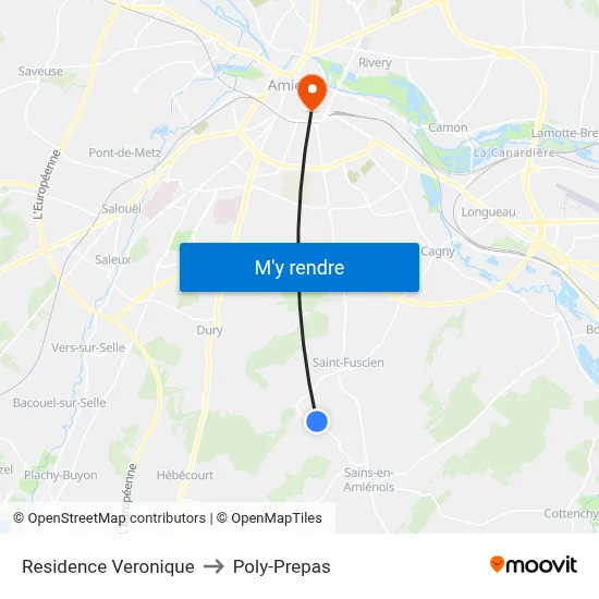 Residence Veronique to Poly-Prepas map