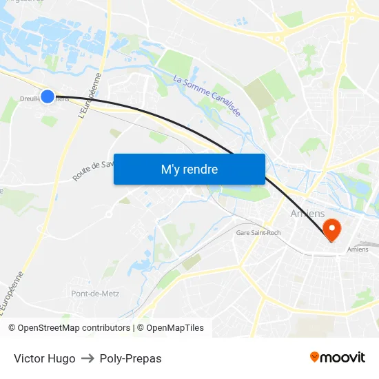 Victor Hugo to Poly-Prepas map