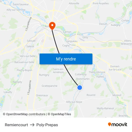 Remiencourt to Poly-Prepas map