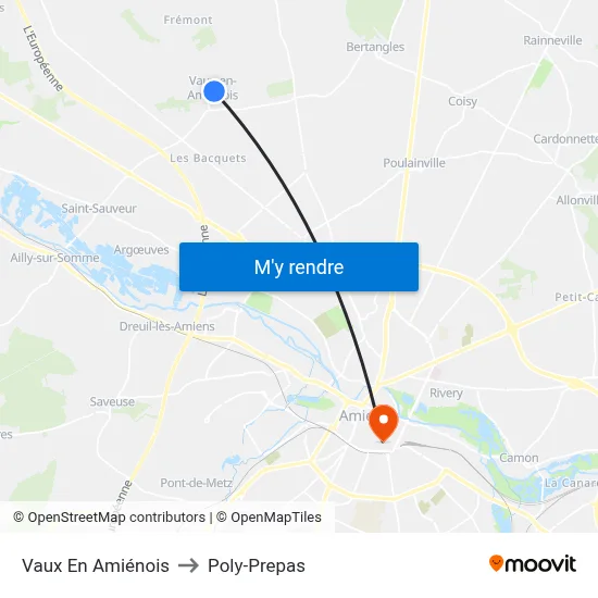 Vaux En Amiénois to Poly-Prepas map