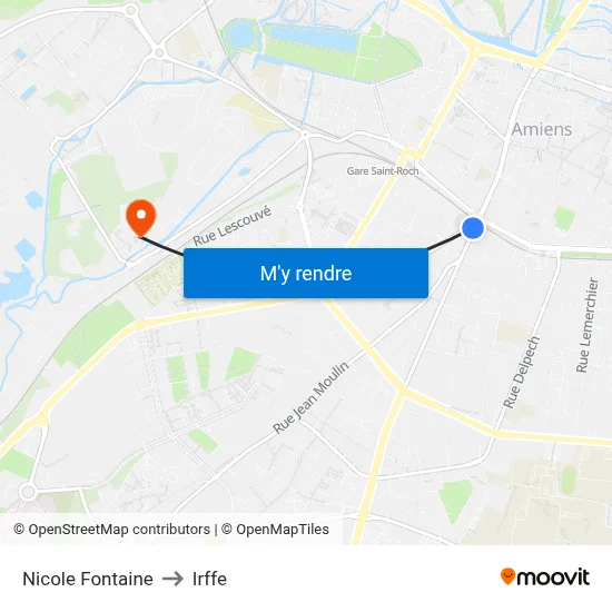 Nicole Fontaine to Irffe map
