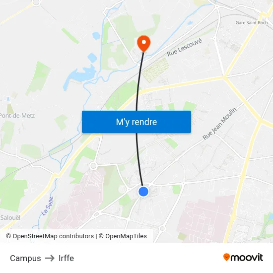 Campus to Irffe map