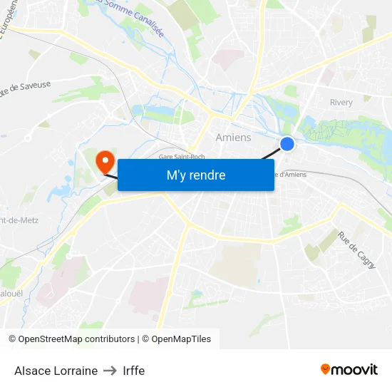 Alsace Lorraine to Irffe map