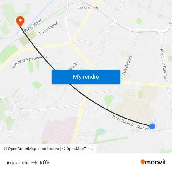 Aquapole to Irffe map