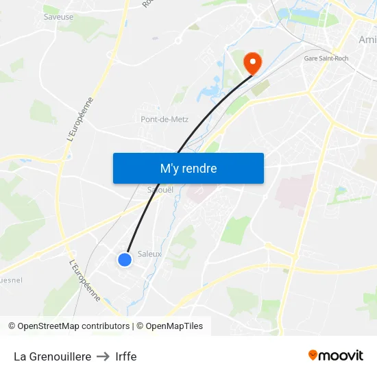 La Grenouillere to Irffe map