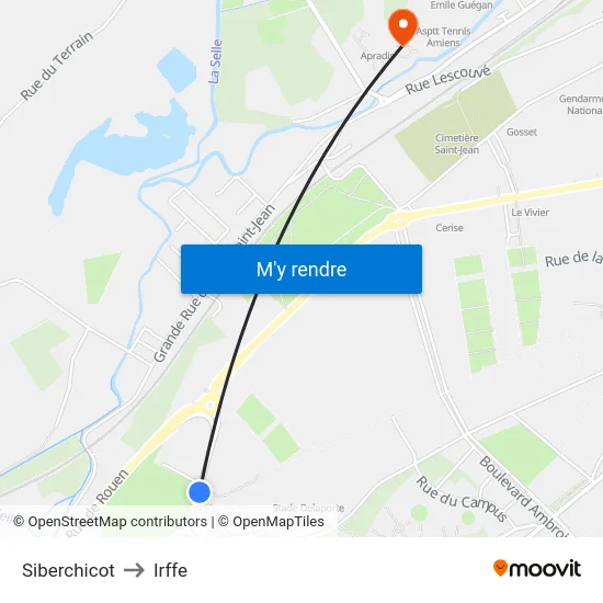 Siberchicot to Irffe map