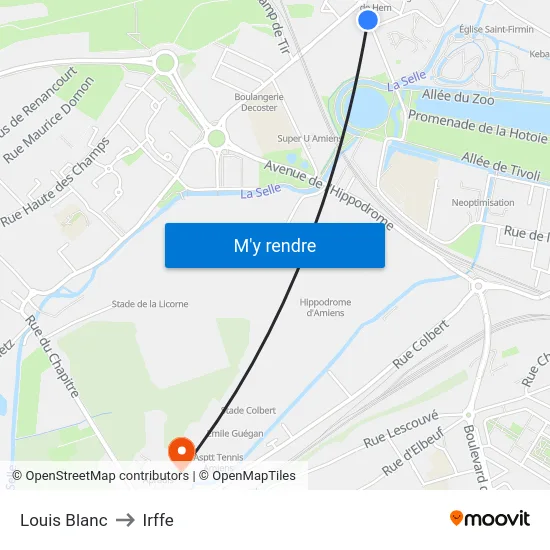 Louis Blanc to Irffe map