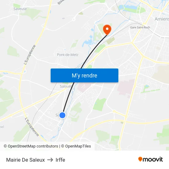 Mairie De Saleux to Irffe map