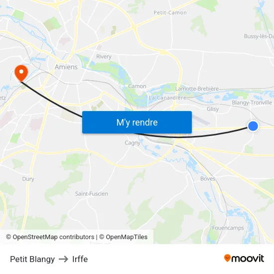 Petit Blangy to Irffe map