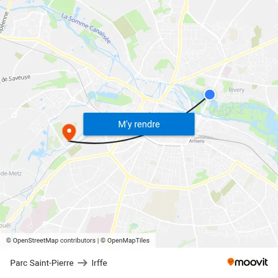 Parc Saint-Pierre to Irffe map