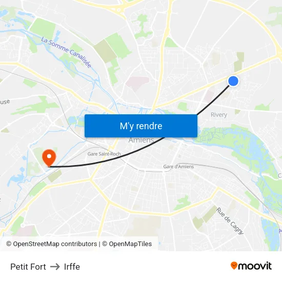 Petit Fort to Irffe map