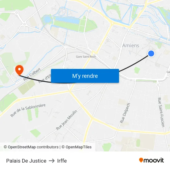 Palais De Justice to Irffe map