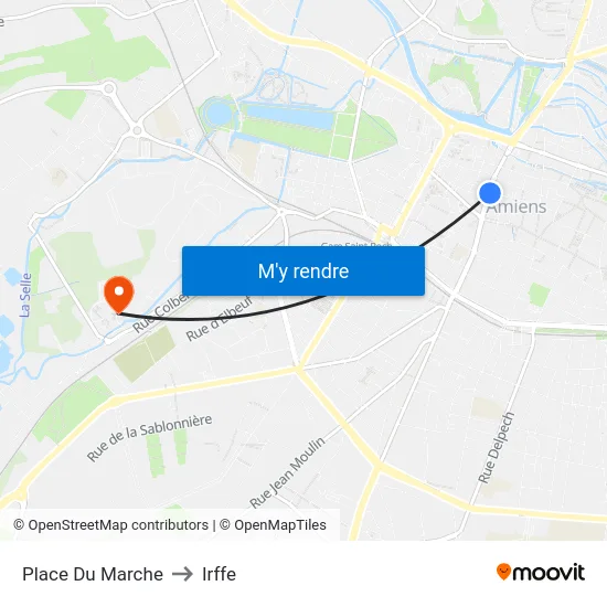 Place Du Marche to Irffe map