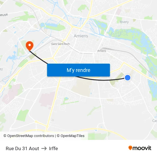 Rue Du 31 Aout to Irffe map