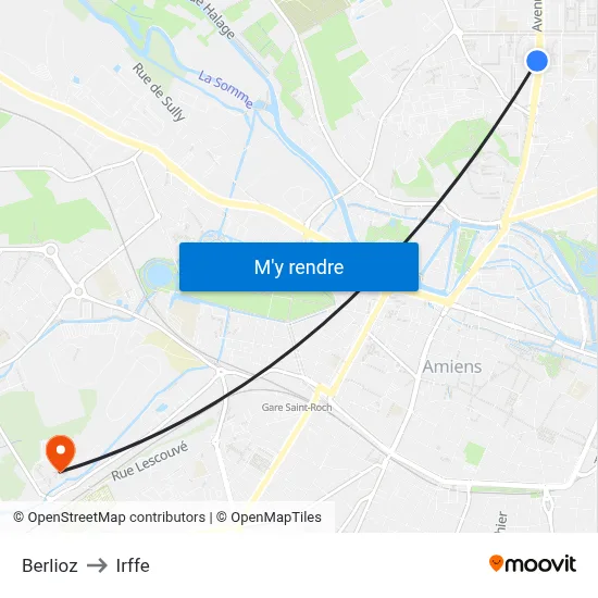Berlioz to Irffe map
