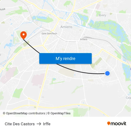 Cite Des Castors to Irffe map