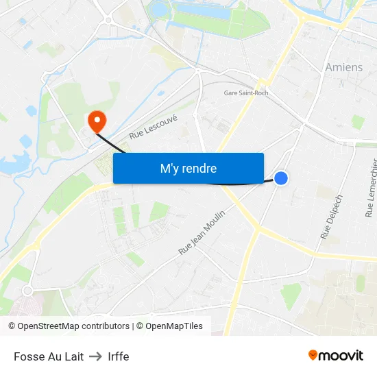 Fosse Au Lait to Irffe map