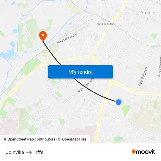 Joinville to Irffe map