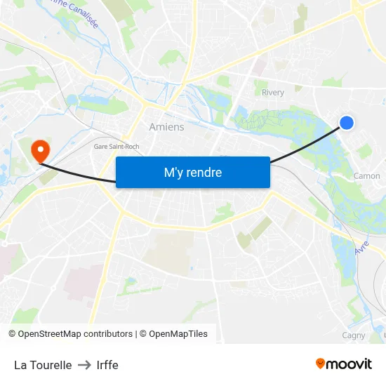 La Tourelle to Irffe map