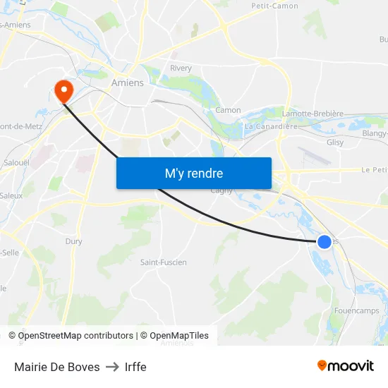 Mairie De Boves to Irffe map