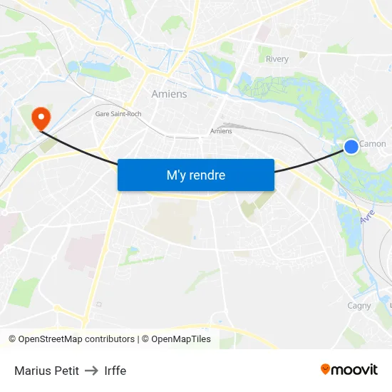 Marius Petit to Irffe map