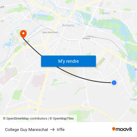 College Guy Mareschal to Irffe map
