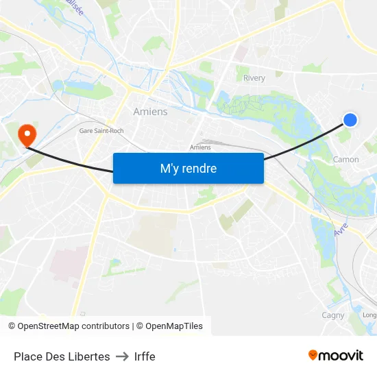Place Des Libertes to Irffe map